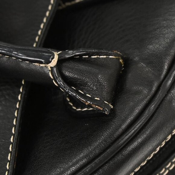 Christian Dior Black Leather Double Saddle Handbag MA-0071 155674 - Picture 7 of 10